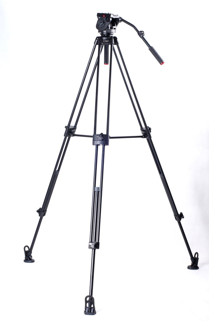 Stativ s videokamerou KINGJOY VT-3500 + VT-3530 s 360 stupňovou panoramatickou kapalinou